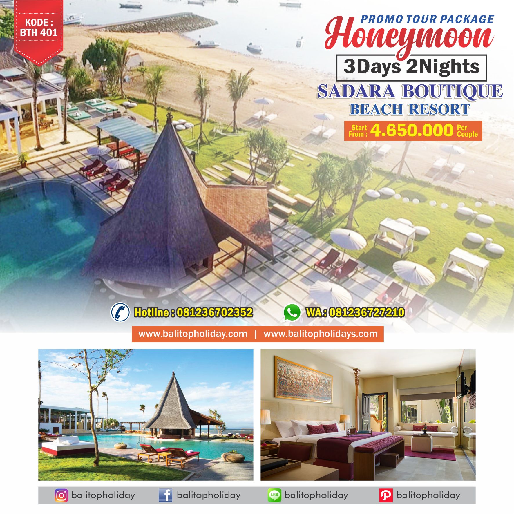 Honeymoon Package Sadara Beach Resort 3H 2M BTH 401